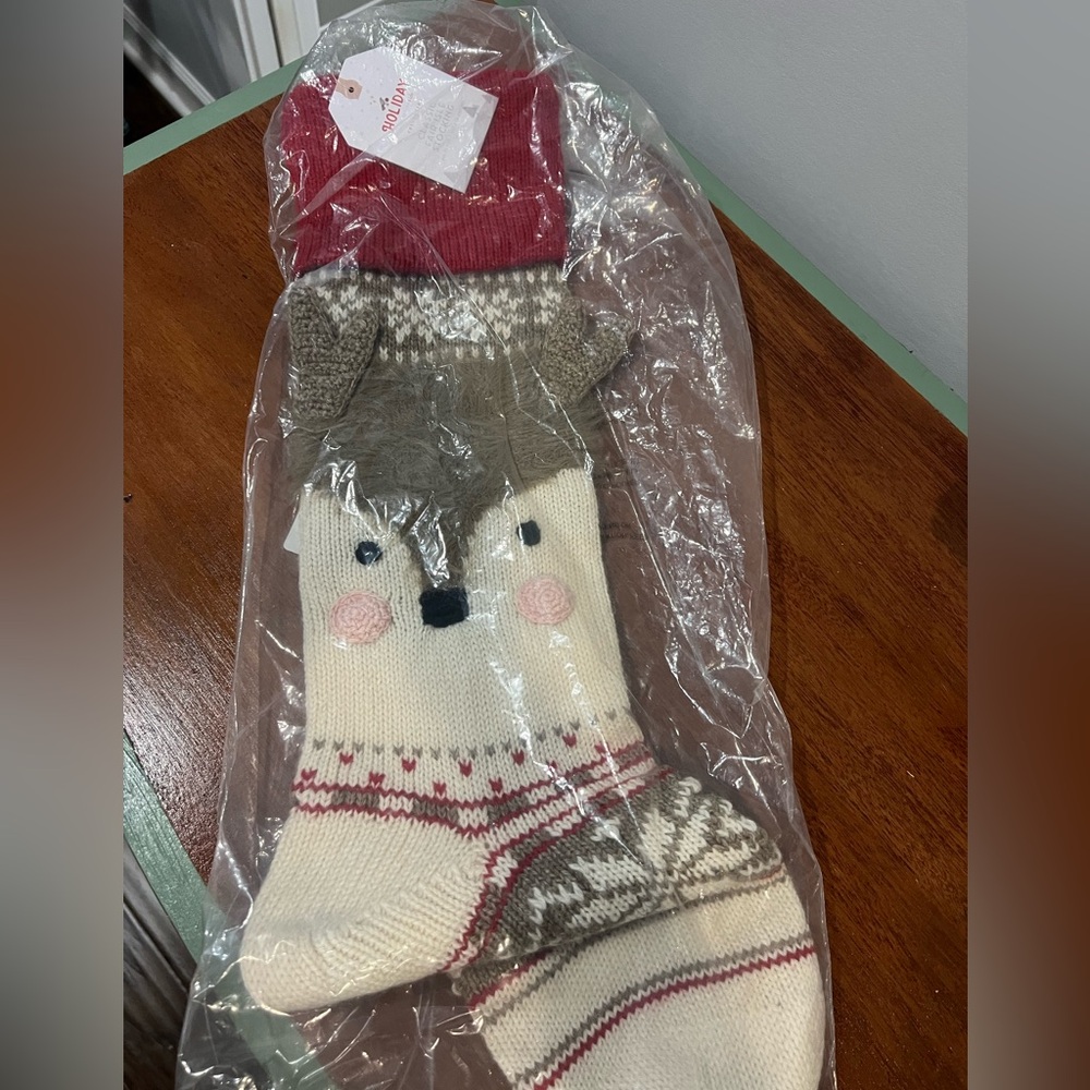 Pottery Barn Kids holiday stocking reindeer NWT